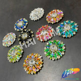 Fancy Flower Medallion Rhinestone Applique, YH-518
