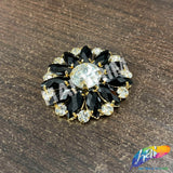 Fancy Flower Medallion Rhinestone Applique, YH-518