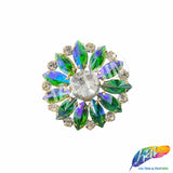 Fancy Flower Medallion Rhinestone Applique, YH-518