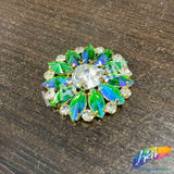Fancy Flower Medallion Rhinestone Applique, YH-518