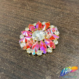 Fancy Flower Medallion Rhinestone Applique, YH-518