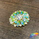 Fancy Flower Medallion Rhinestone Applique, YH-518