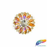 Fancy Flower Medallion Rhinestone Applique, YH-518
