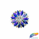 Fancy Flower Medallion Rhinestone Applique, YH-518