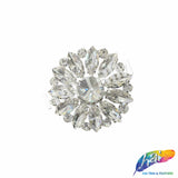 Fancy Flower Medallion Rhinestone Applique, YH-518