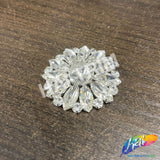 Fancy Flower Medallion Rhinestone Applique, YH-518