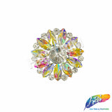 Fancy Flower Medallion Rhinestone Applique, YH-518