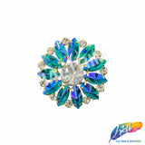 Fancy Flower Medallion Rhinestone Applique, YH-518