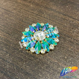 Fancy Flower Medallion Rhinestone Applique, YH-518