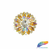 Fancy Flower Medallion Rhinestone Applique, YH-518