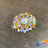 Fancy Flower Medallion Rhinestone Applique, YH-518