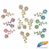 Fancy Flower Branch Rhinestone Applique, YH-519