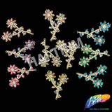 Fancy Flower Branch Rhinestone Applique, YH-519
