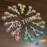 Fancy Flower Branch Rhinestone Applique, YH-519