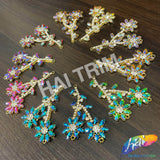 Fancy Flower Branch Rhinestone Applique, YH-519