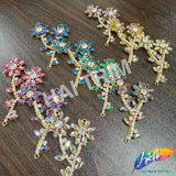 Fancy Flower Branch Rhinestone Applique, YH-519