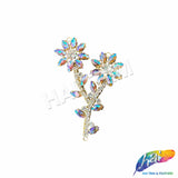 Fancy Flower Branch Rhinestone Applique, YH-519