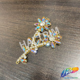 Fancy Flower Branch Rhinestone Applique, YH-519