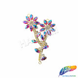 Fancy Flower Branch Rhinestone Applique, YH-519