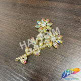 Fancy Flower Branch Rhinestone Applique, YH-519