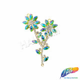 Fancy Flower Branch Rhinestone Applique, YH-519