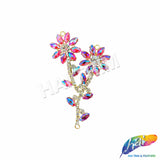 Fancy Flower Branch Rhinestone Applique, YH-519