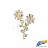 Fancy Flower Branch Rhinestone Applique, YH-519