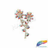 Fancy Flower Branch Rhinestone Applique, YH-519