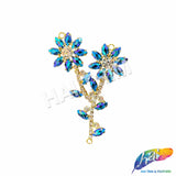 Fancy Flower Branch Rhinestone Applique, YH-519