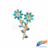 Fancy Flower Branch Rhinestone Applique, YH-519