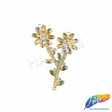 Fancy Flower Branch Rhinestone Applique, YH-519