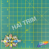 Fancy Flower Motif Rhinestone Applique, YH-520