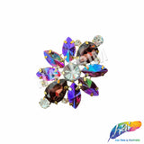 Fancy Flower Motif Rhinestone Applique, YH-520