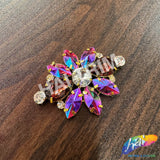 Fancy Flower Motif Rhinestone Applique, YH-520
