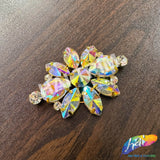 Fancy Flower Motif Rhinestone Applique, YH-520