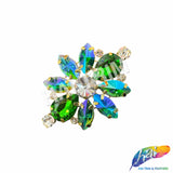 Fancy Flower Motif Rhinestone Applique, YH-520