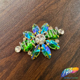 Fancy Flower Motif Rhinestone Applique, YH-520