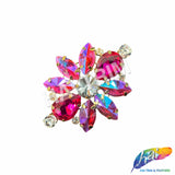 Fancy Flower Motif Rhinestone Applique, YH-520