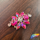 Fancy Flower Motif Rhinestone Applique, YH-520