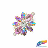 Fancy Flower Motif Rhinestone Applique, YH-520