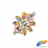 Fancy Flower Motif Rhinestone Applique, YH-520