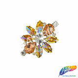 Fancy Flower Motif Rhinestone Applique, YH-520