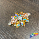 Fancy Flower Motif Rhinestone Applique, YH-520