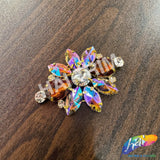 Fancy Flower Motif Rhinestone Applique, YH-520
