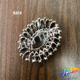 Fancy Jeweled Oval Rhinestone Applique, YH-523