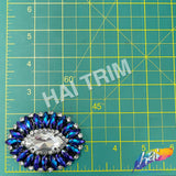 Fancy Jeweled Oval Rhinestone Applique, YH-523