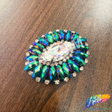 Fancy Jeweled Oval Rhinestone Applique, YH-523