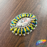Fancy Jeweled Oval Rhinestone Applique, YH-523
