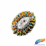 Fancy Jeweled Oval Rhinestone Applique, YH-523