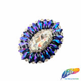 Fancy Jeweled Oval Rhinestone Applique, YH-523